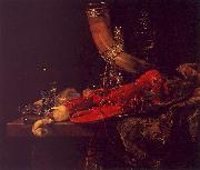 Willem Kalf Still Life with Lobster, Drinking Horn and Glasses oil painting